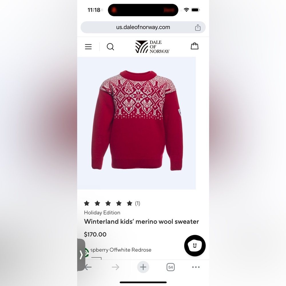 Dale of Norway Red and White Sweater